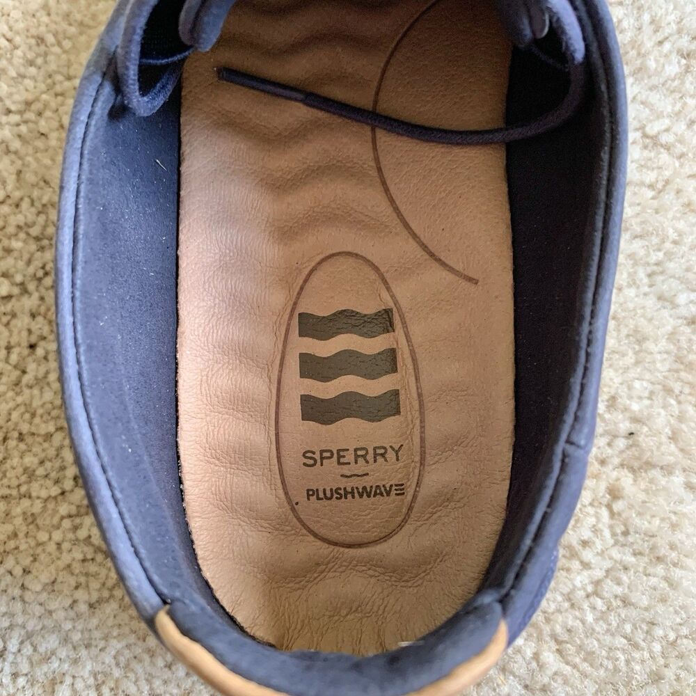 Sperry Women’s Coastal Plushwave Navy Blue Low Top Leather Boat Shoes/Sneakers 8 - Picture 8 of 14
